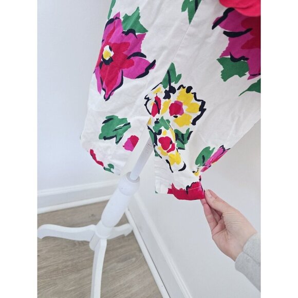 Choon California Cotton Vintage Floral Sleeveless Tiered White Pink Dress 6 XS S - Picture 11 of 14